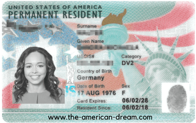 Picture of a US Green Card