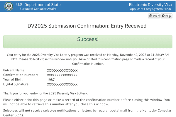 Registration for DV-2025 (Green Card Lottery) Tomorrow - Tuesday, November  7th at 12pm EST