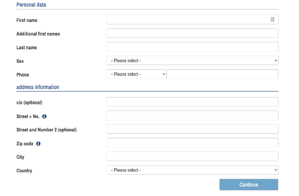 Green Card Lottery Registration Personal Data