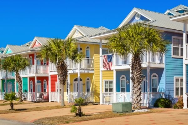 Colorful houses in the USA