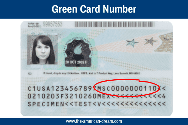 Green Card Number on the Permanent Resident Card